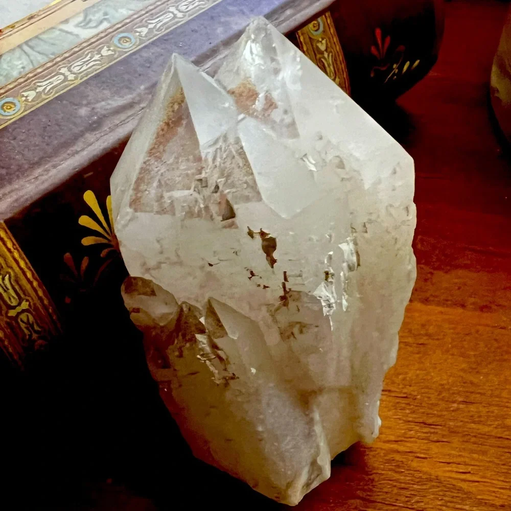 Large, Natural Twin Super 7 Quartz cluster approx. 3” - Picture 1 of 3